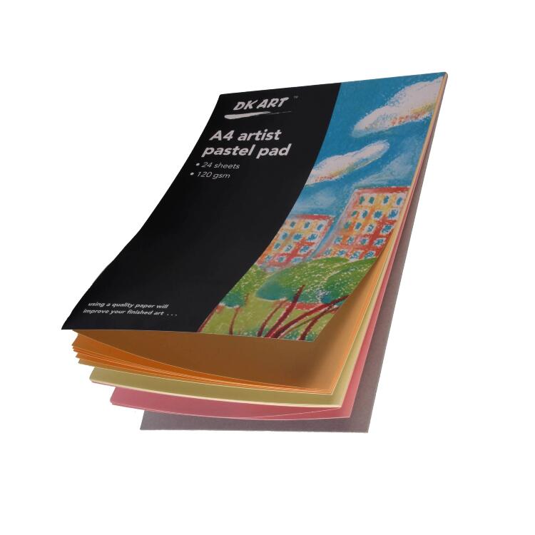 Альбом для пастели, А 4,  120 г/м2, 24 листа, склейка (персик,слоновая кость, желтый, розовый) — PalitraMastera