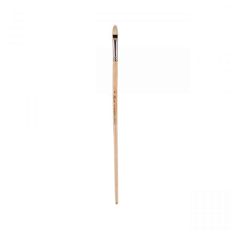 Сонет Кисть щетина овальная, длинная ручка покрытая лаком № 4 (10 мм) — PalitraMastera