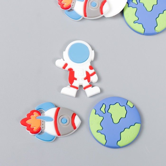 Декор для творчества резина "Космос" набор 15 шт МИКС 3х3 см  9228045 фото 1 — PalitraMastera