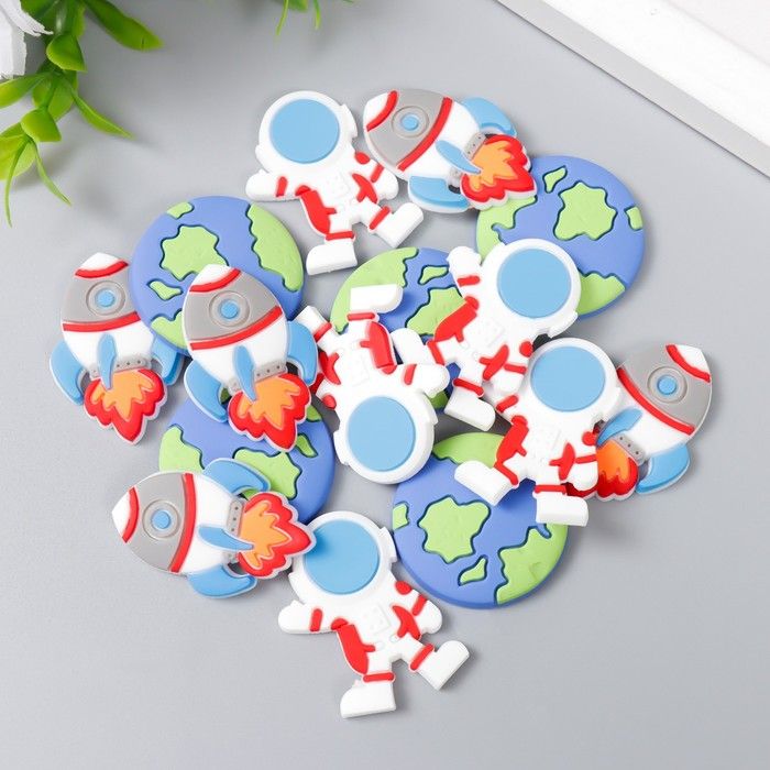 Декор для творчества резина &quot;Космос&quot; набор 15 шт МИКС 3х3 см  9228045 — PalitraMastera