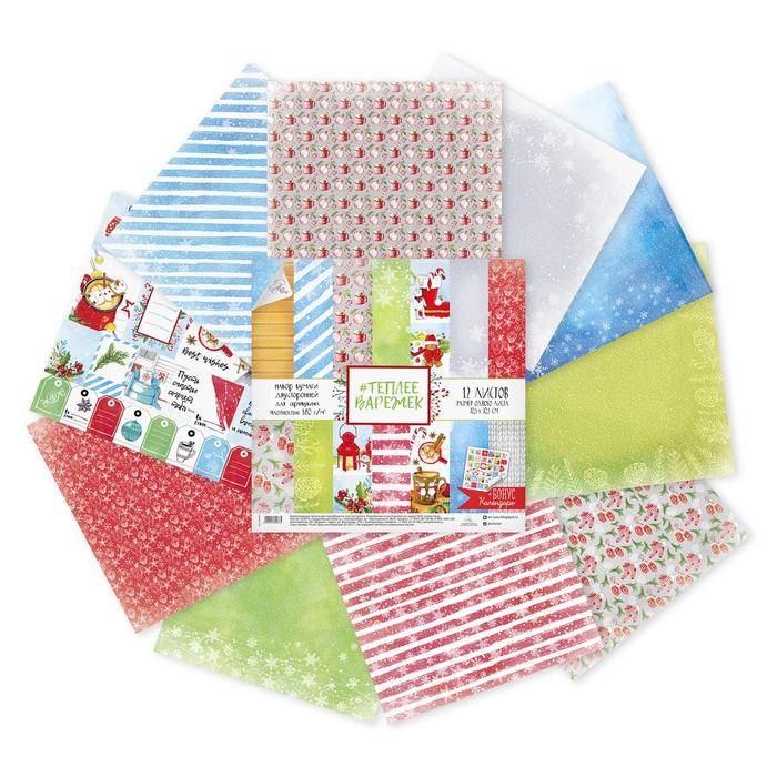 Набор бумаги для скрапбукинга "Теплее варежек", 30.5х30.5 см,180 гр/м  2580236 фото 1 &mdash; PalitraMastera