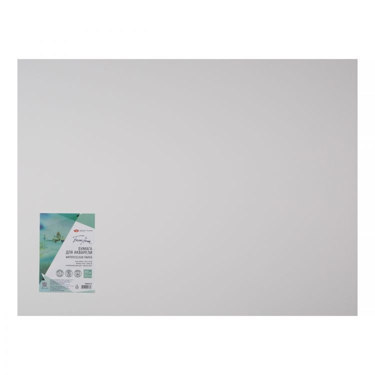 Бумага для акварели Белые ночи, 50 х 65 см, плотность 300 г/м2, 100% хлопок, крупное зерно — PalitraMastera