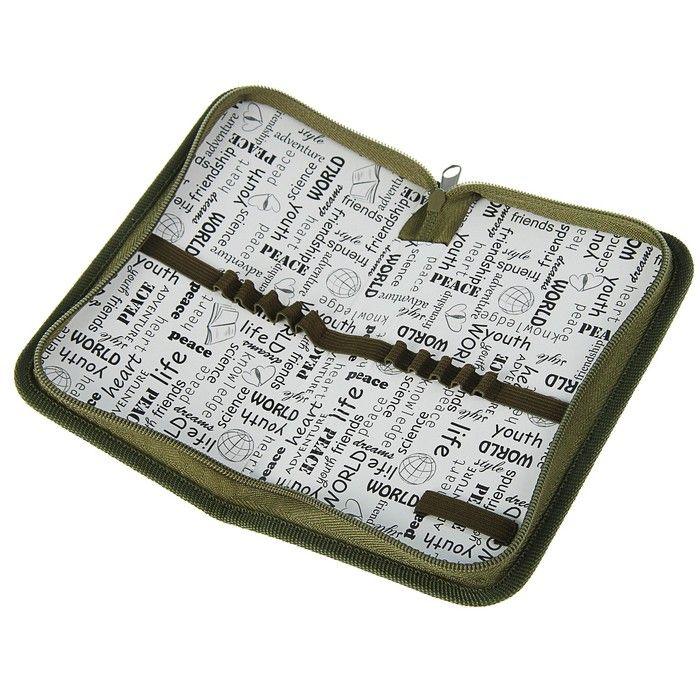 Пенал 1 секция, 110 х 190 мм, ламинированный картон, «Оникс», ПКК 03- 5, «Перья хаки» — PalitraMastera