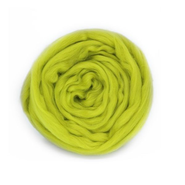 Тонкая шерсть100% спелый лайм 2010, 100гр мериносовая для валяния &mdash; PalitraMastera