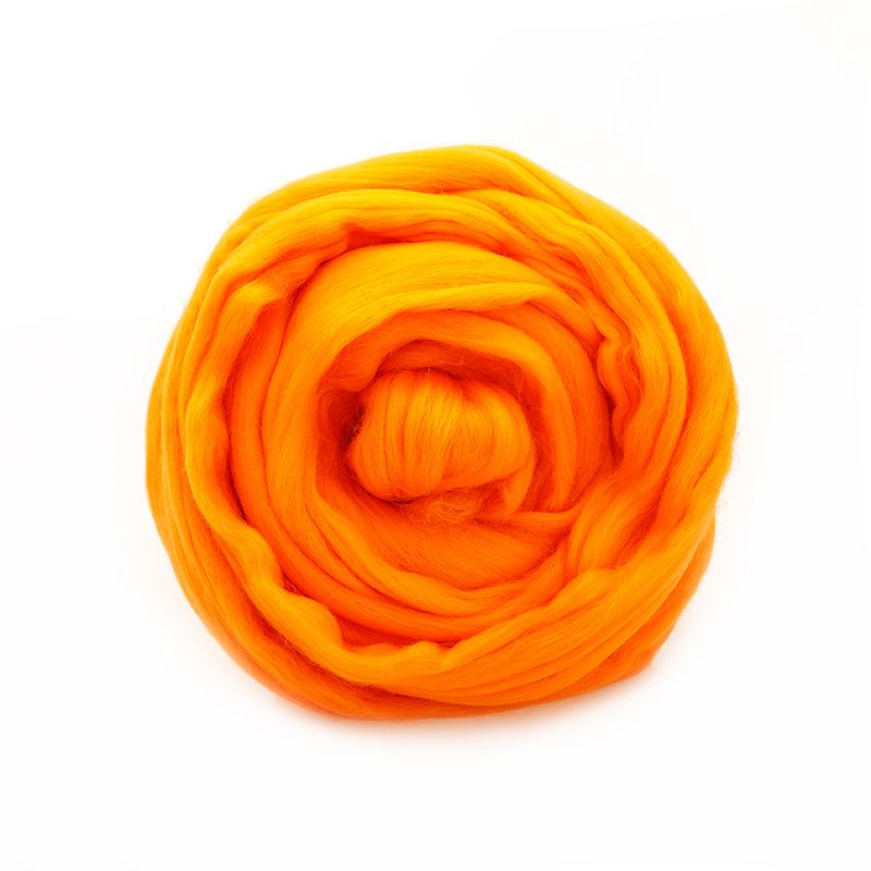 Тонкая шерсть100% апельсин №2410 ,100гр мериносовая для валяния фото 1 &mdash; PalitraMastera