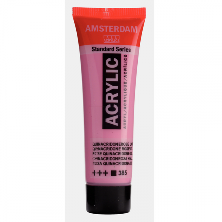 Краска акриловая Amsterdam туба 20мл №385 Розовый квинакридон светлый — PalitraMastera
