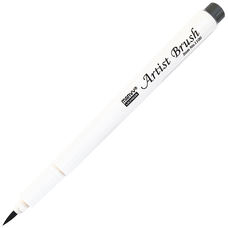 Маркер-кисть, акварельные чернила на водной основе Grey MAR1100/12 /Marvy фото 1 — PalitraMastera