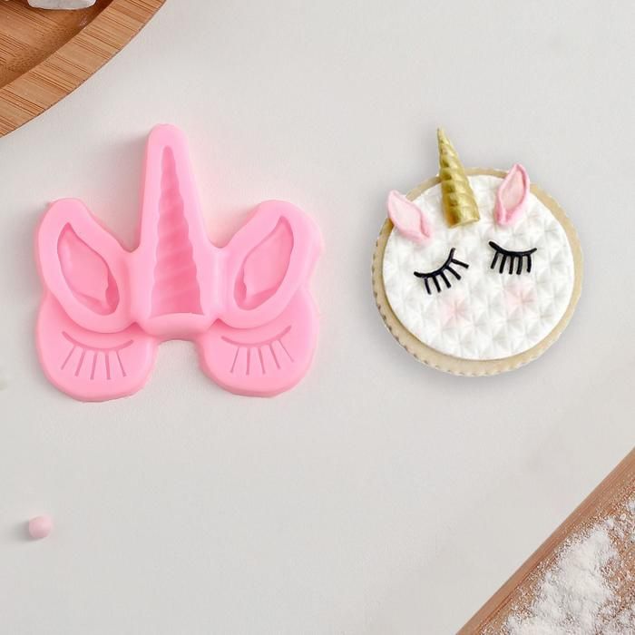 Молд «Взгляд единорога», 6,5*6,5 см, цвет розовый — PalitraMastera