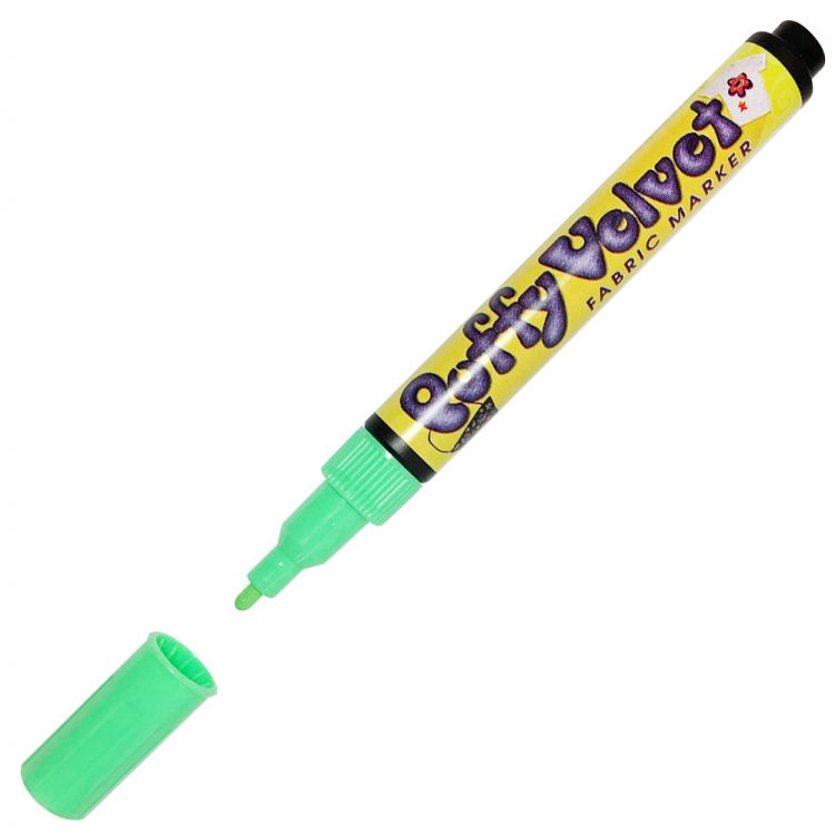 Маркер для ткани с эффектом бархата, 2-3 мм неон-зел. светящийся в ультрафиолете  MAR1022/F4 /Marvy — PalitraMastera