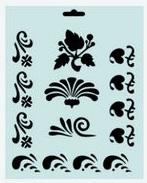 Трафарет пластик,22х25см, бордюр цветы и волны фото 1 — PalitraMastera