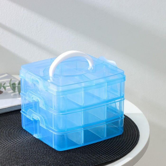 Бокс для хранения Доляна, 3 яруса, 18 отделений, 15*15*12 см, цвет МИКС фото 1 — PalitraMastera