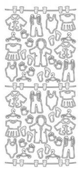 Контурные наклейки &quot;Детская одежда&quot;, лист 10x24,5 см, цвет золото АКЦИЯ!!! — PalitraMastera