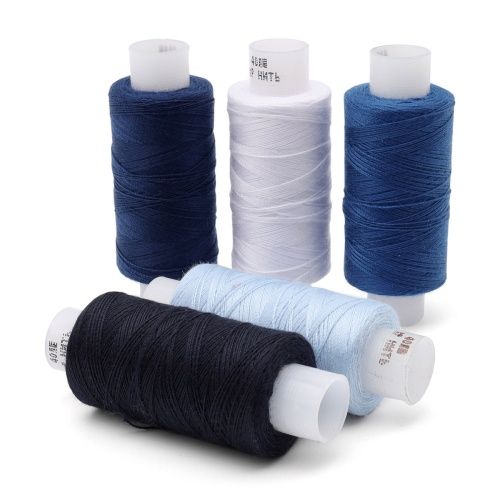 Набор ниток 40 ЛШ Спектр 200м, ассорти, 5шт (2 синий) фото 1 — PalitraMastera