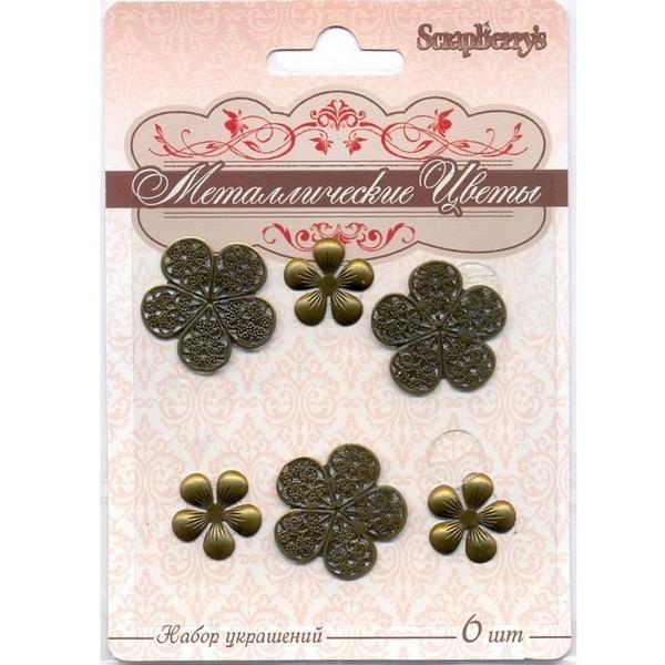 Набор металлических цветочков 6 шт SCB 0707003 фото 1 — PalitraMastera