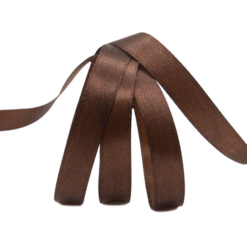 Лента атласная 1,2см*22,86м (078 т.коричневый) фото 1 — PalitraMastera
