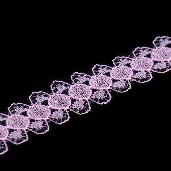 Кружево капроновое 15мм*10±1м 140 №3 розовый АУ 2795910 — PalitraMastera