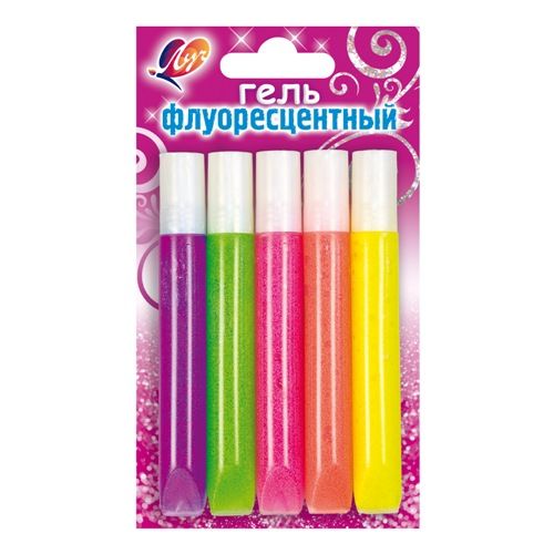 Гель с блестками флуоресцентный, 5 цветов — PalitraMastera