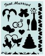 Трафарет пластик, 25.5x20,5 см,cвадьба &mdash; PalitraMastera