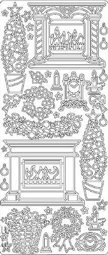 Контурные стикеры Камин золотые фото 1 &mdash; PalitraMastera