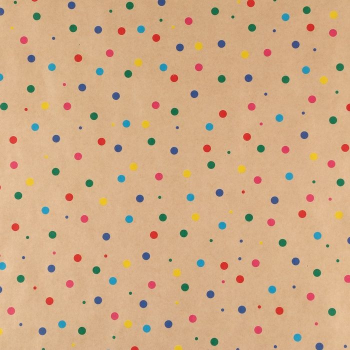 Бумага упаковочная крафтовая «Конфетти», 70 х 100 см фото 1 — PalitraMastera