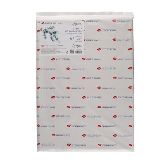 Бумага для акварели "Ладога", 300 г/м2, А3, 100% хлопок, 1 лист, крупное зерно фото 1 — PalitraMastera