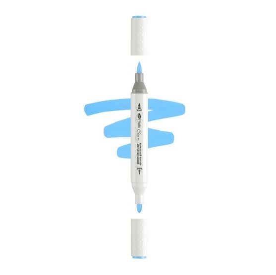 Маркер акриловый двусторонний "Сонет", перо кисть/пуля, церулеум фото 1 — PalitraMastera