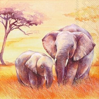 Салфетки бумажные для декупажа, 33х33 см, &quot;Парк Савути&quot;, упаковка 20 шт. — PalitraMastera