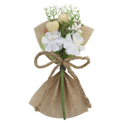 SM16-349 Декоративный букетик, белый 16*8,5см Астра — PalitraMastera