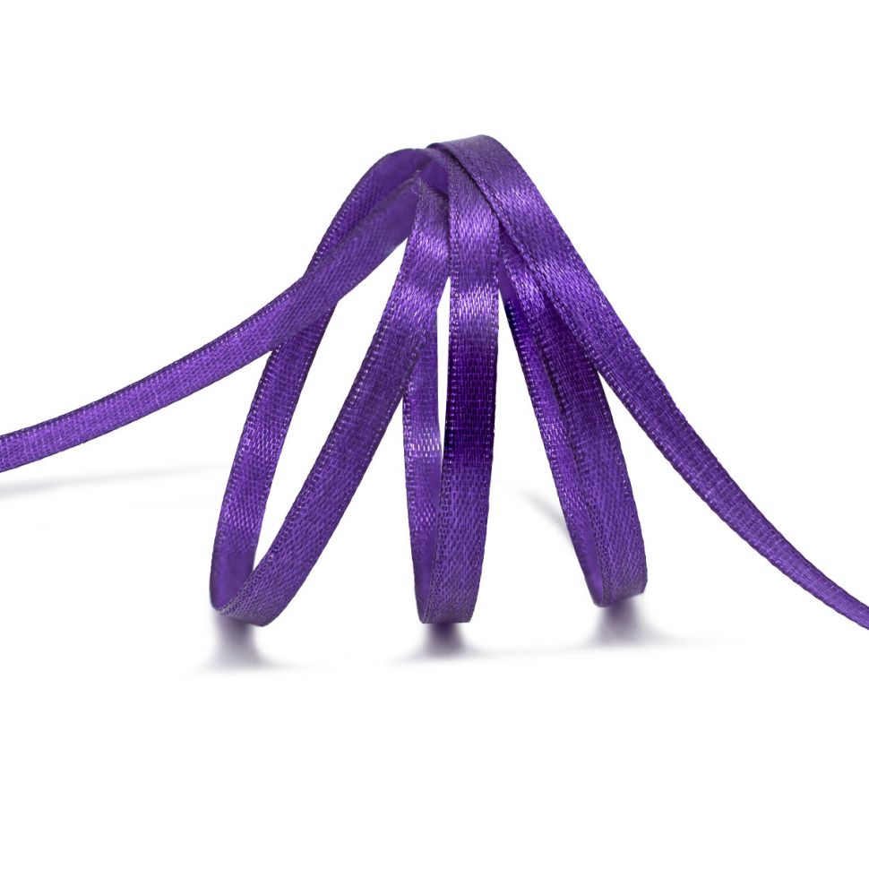 Лента атласная 0,6см*22,86м (171 т. фиолетовый) фото 1 — PalitraMastera