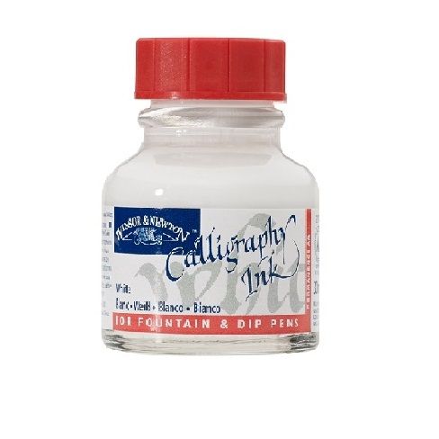 Тушь для каллиграфии (красная крышка), 30мл, белая фото 1 — PalitraMastera