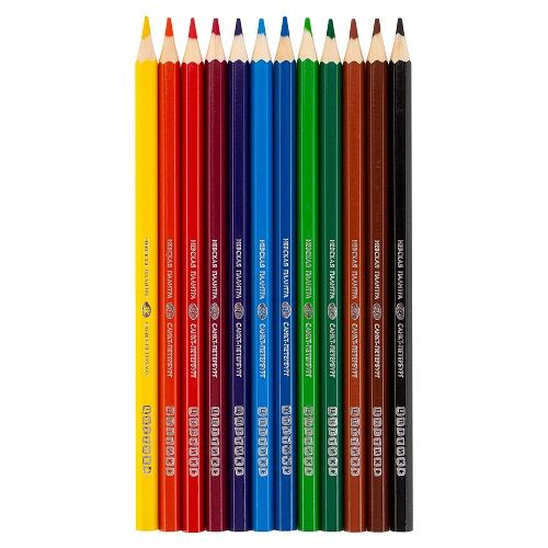 Цветик Набор цветных карандашей, 12 цветов, шестигранные, 2М-4М, заточенные — PalitraMastera