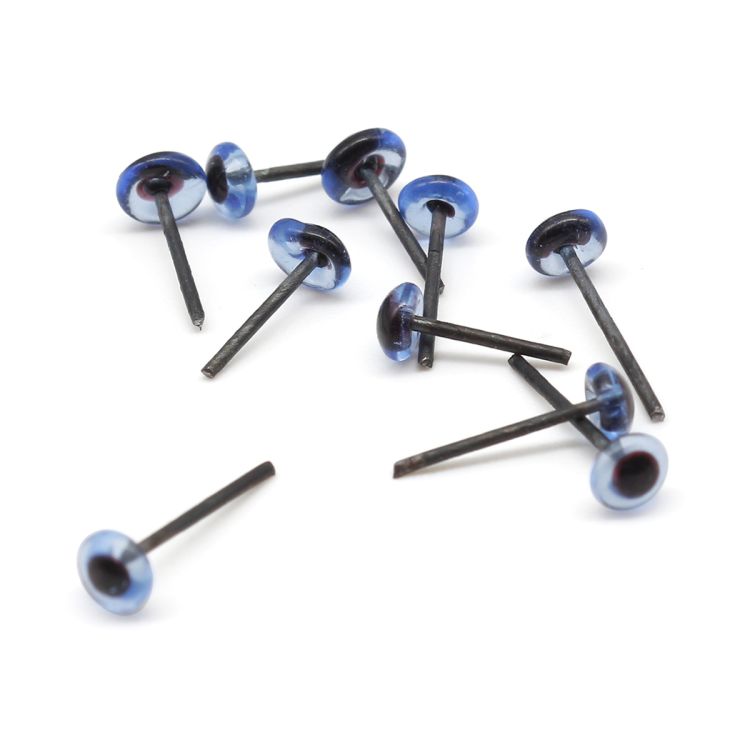 28808 Глазки 3мм на метал.ножке, 1шт, цв.голубой — PalitraMastera