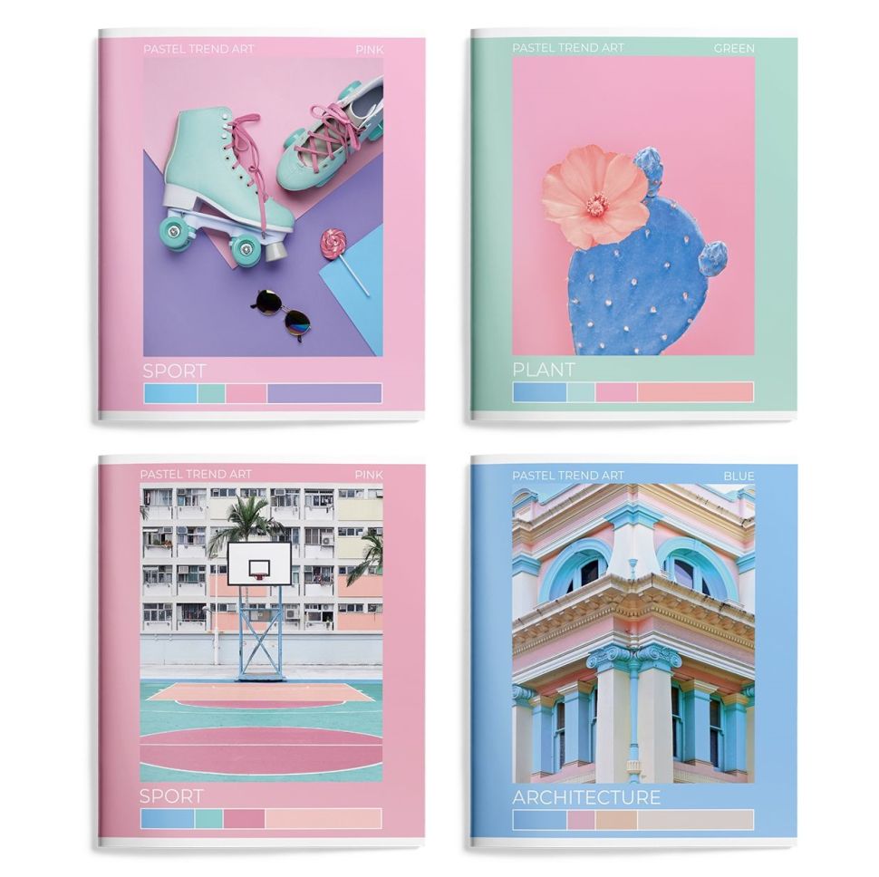 Тетрадь 48 л. А5+ лин. скреп. офс. Schoolformat ПАСТЕЛЬ ВОКРУГ мел. карт., ВД-лак фото 1 &mdash; PalitraMastera