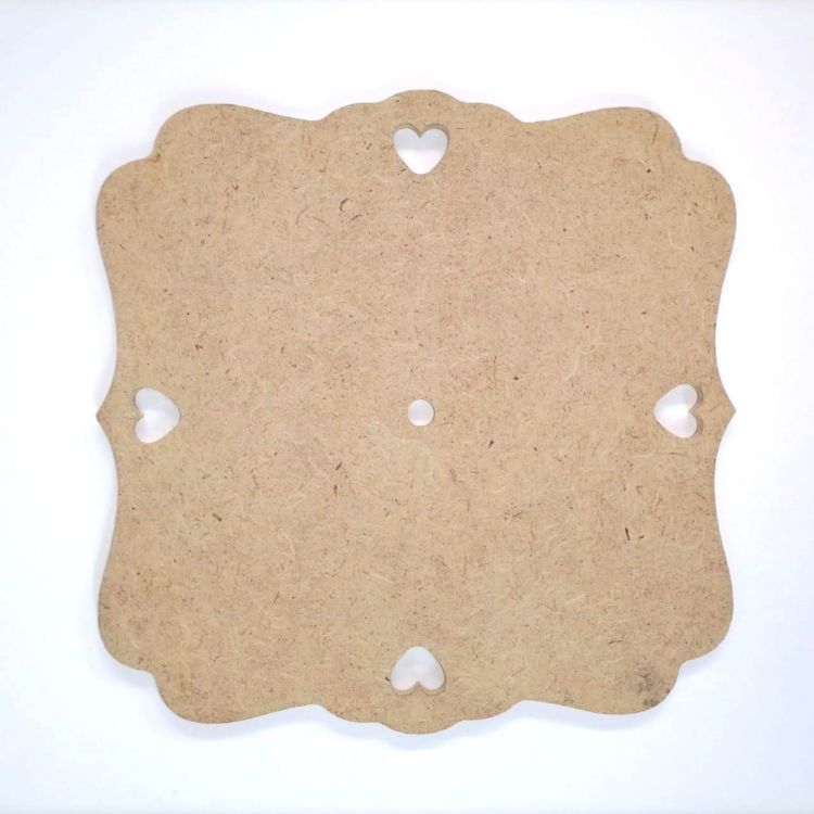 Заготовка для часов из МДФ, квадрат с сердечками 22х22х0,6 см АКЦИЯ!!! — PalitraMastera