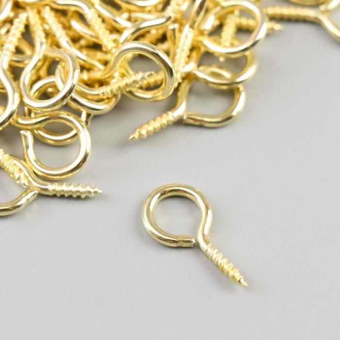 Винт-глазок для крепления картин, фоторамок, под золото, 1 шт. 1.8х0.9 см — PalitraMastera