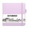 Скетчбук для зарисовок Sketchmarker, фиолетовый пастельный, жесткая обложка с резинкой, 140 г/м2, 12x12 см, 80 листов, цвет бумаги слоновая кость фото 1 &mdash; PalitraMastera