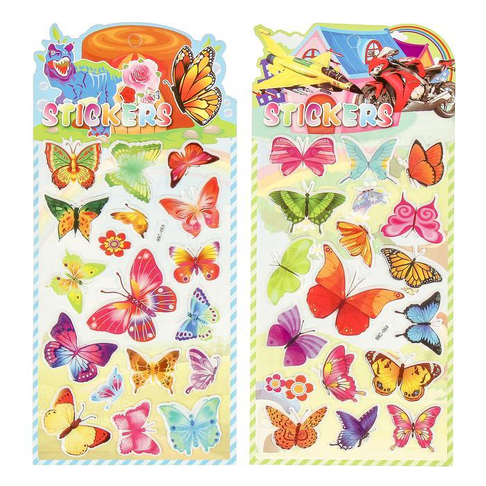 Наклейка пластик+раскраска "Бабочки" мягкая МИКС 29х13 см  3909213 фото 1 — PalitraMastera