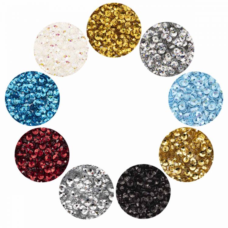 Из Большого набора объемных граненых пайеток (чаша) 4мм, 9 цветов по 10гр, Астра — PalitraMastera