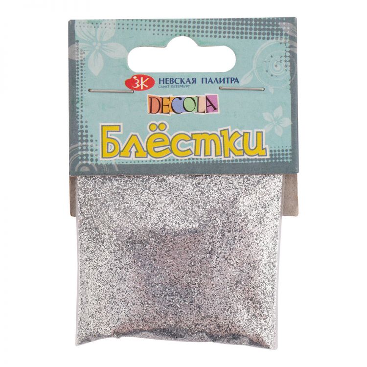 Блестки декоративные Декола, размер 0,1 мм, серебро — PalitraMastera