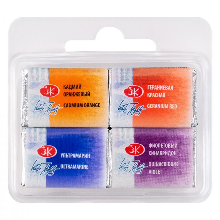 Белые Ночи Набор акварель пластик Микс 1, 4 шт х2,5 мл--- — PalitraMastera