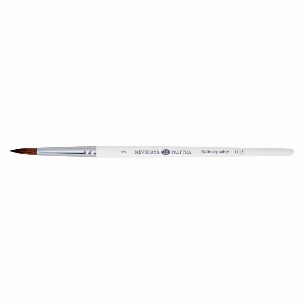 Колонок круглая короткая ручка Невская Палитра №5 фото 1 — PalitraMastera