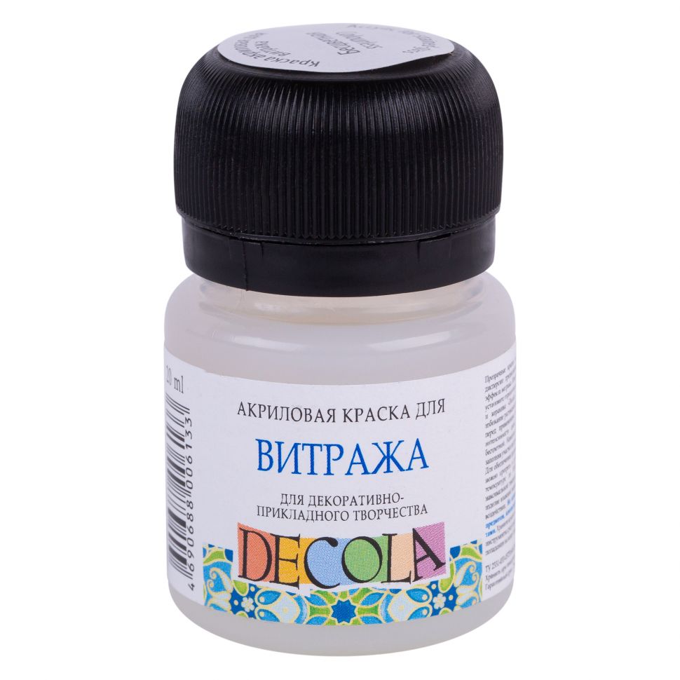 Бесцветная акриловая краска для витража Декола в банке 20 мл фото 1 — PalitraMastera