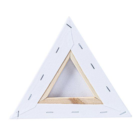 Холст на подрамнике &quot;Сонет&quot;, треугольный, стороны 20 см, 280 г/м2, 100% хлопок, акриловый грунт, среднее зерно — PalitraMastera