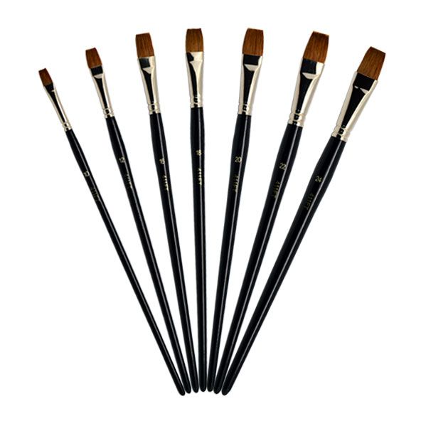 Кисть плоская № 24 из колонка, ручка длинная, 24Х411FT фото 1 — PalitraMastera