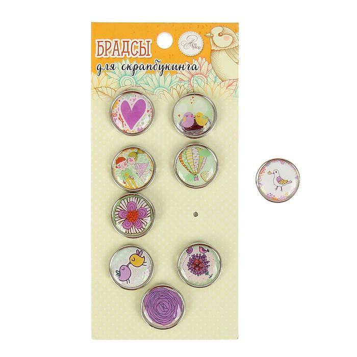 Брадсы для скрапбукинга "Романтика" (набор 9 шт. 1,9 см. ) МИКС 14х6,5 см 1226228 фото 1 — PalitraMastera