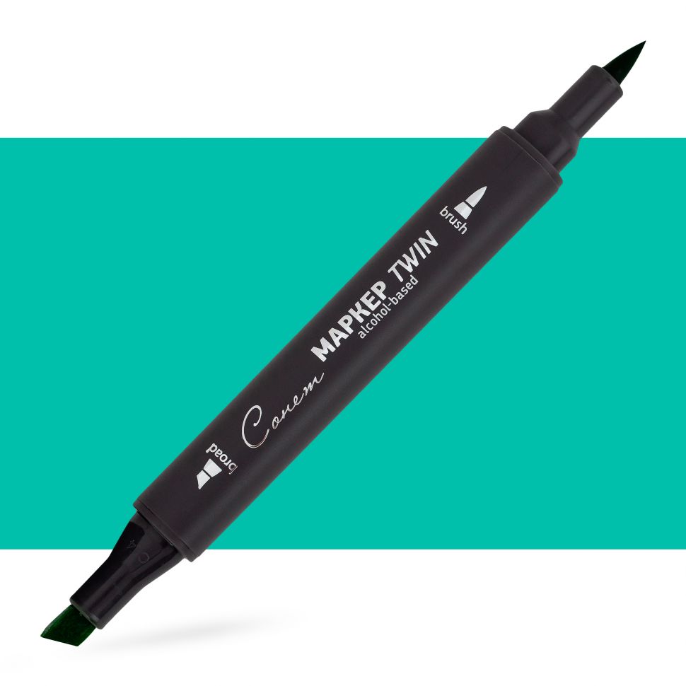 Маркер спиртовой Сонет Twin Brush, мятно-зеленый--- фото 1 — PalitraMastera