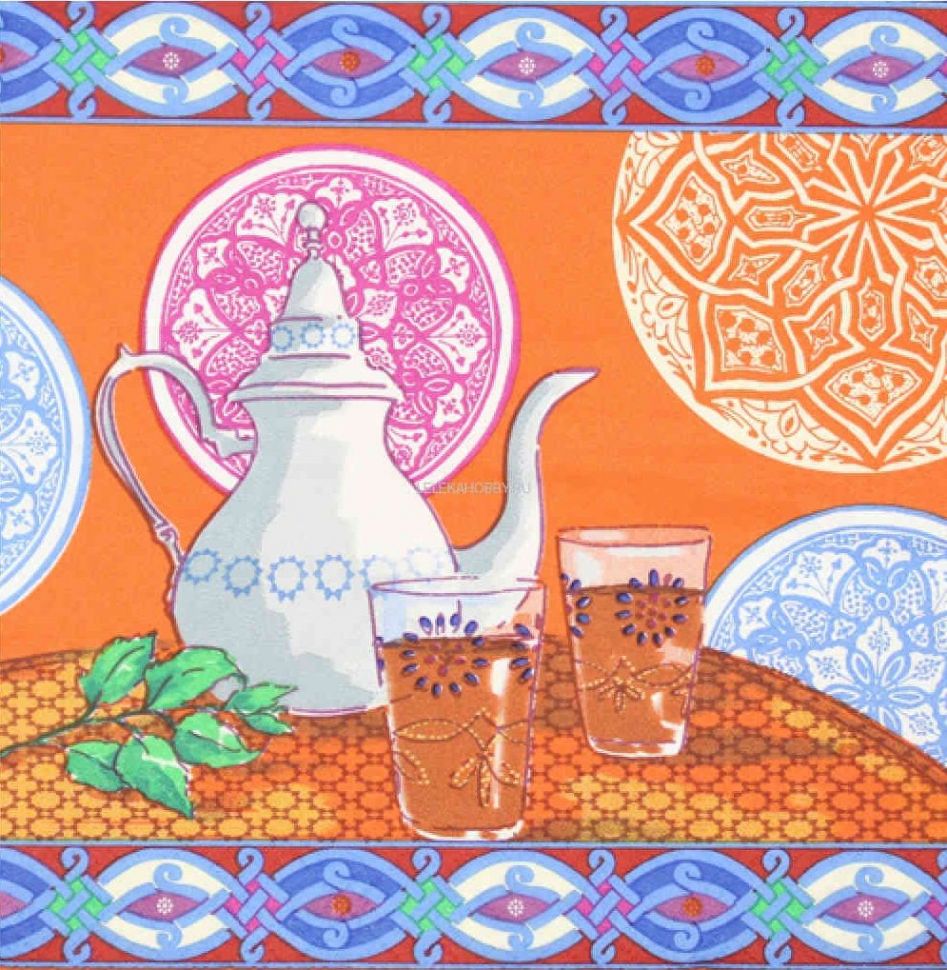 Салфетка трехслойная 33*33 см  "Чайная церемония" АКЦИЯ!!! фото 1 — PalitraMastera