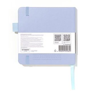 Скетчбук для зарисовок Sketchmarker, пыльный голубой, жесткая обложка с резинкой, 140 г/м2, 12х12 см, 80 листов, цвет бумаги слоновая кость &mdash; PalitraMastera