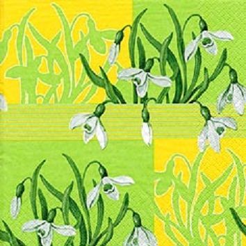 Салфетки бумажные для декупажа, 33х33 см, "Подснежники" АКЦИЯ!!! фото 1 &mdash; PalitraMastera