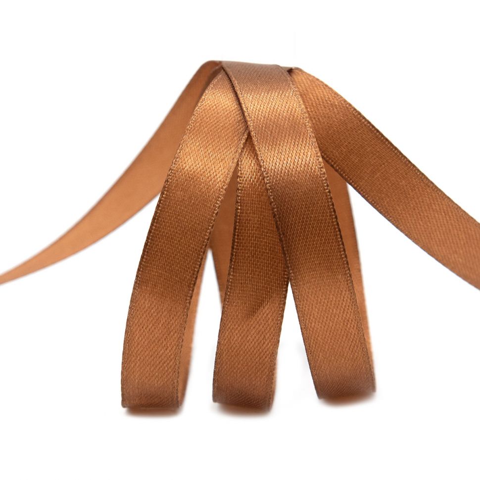 Лента атласная 1,2см*22,86м (070 золотисто-коричневый) фото 1 — PalitraMastera